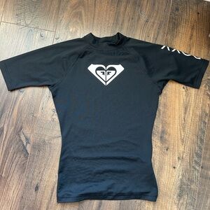 Roxy Black Short Sleeve Rash Guard